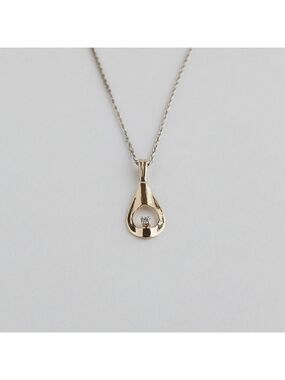 Sterling Silver Pendant Chain Necklace Cubic Zirconia CZ Dainty Vintage .925